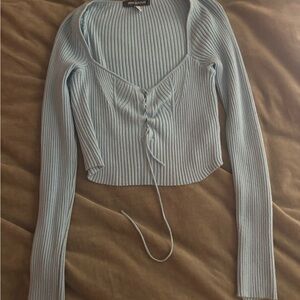 Urban Outfitters Blue Ribbed Top